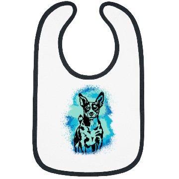 Discover Jack Russel Paint Blue Design Dog Mom Dad Bibs