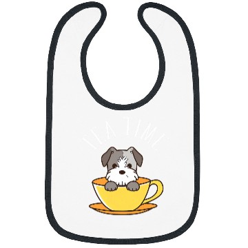 Discover Schnauzer Tea Time Funny Dog Beverage Bibs