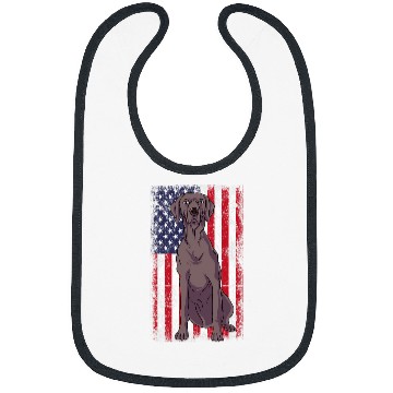 Discover Weimaraner USA Flag Bibs