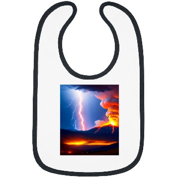 Discover Lightning Storm during an Volcanic eruption Bibs