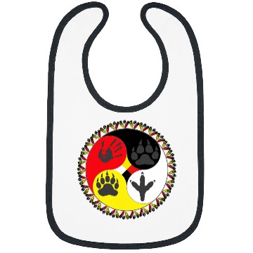 Discover Native American medicines Wheel spiritual animals MMIW Bibs