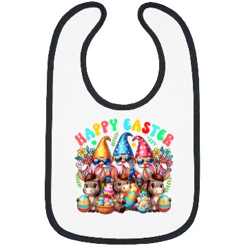 Discover Happy Easter Squad Three Gnomes Bunny Donkeys Hunting Eggs Bibs