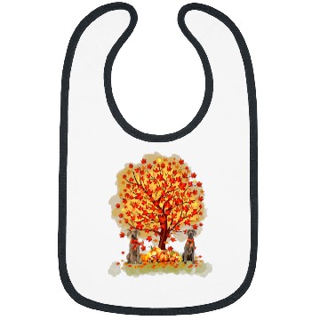 Discover Weimaraner Under Maple Tree Fall Pumpkin Dogs Bibs