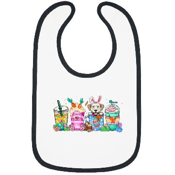 Discover Labrador Dog Coffee Lover Easter Bunny Bibs