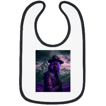 Discover Purple Violet Plague Doctor Standing On Mountain Cool Art Bibs
