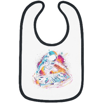 Discover Space Groove Astronaut DJ DJing in Space EDM Graphic 1 Bibs