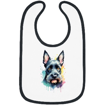 Discover Schnauzer Portrait Dynamic Splash Unleash Joy Bibs