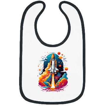 Discover Space Shuttle Fantasy Start Space Astronaut with Planets Bibs