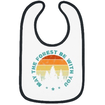 Discover May The Forest Be With You Tree Camping Hiking Hiker Vintage Bibs