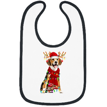 Discover Santa Beagle reindeer Light Christmas Bibs