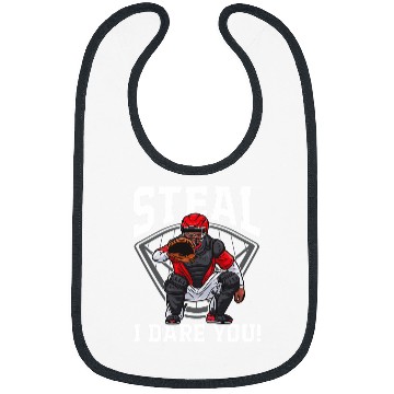 Discover Steal I Dare You Baseball Catcher Baseball Player 3 Bibs