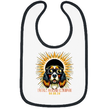 Discover Welsh Springer Spaniel Dog Watching Total Solar Eclipse Bibs