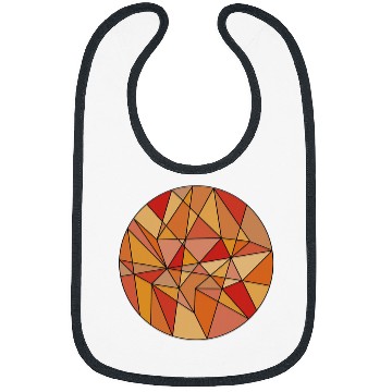 Discover Round colorful circle with triangles polygons art motif Bibs