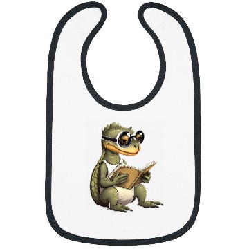 Discover Lizard Reading Book Funny Bookworm Reader Read Librarian 22 Bibs