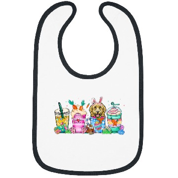 Discover Poodle Dog Coffee Lover Easter eggs Easter Bunny Bibs