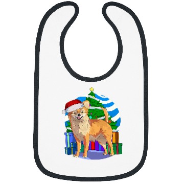 Discover Long Haired Chihuahua Santa Christmas Tree Decor 1 Bibs