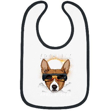 Discover Solar Eclipse   2024 Basenji Dog Wearing Glasses Bibs