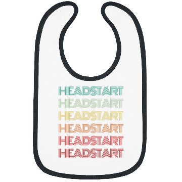 Discover Retro HEAD START Back To School 60s Groovy Text Hello Bibs