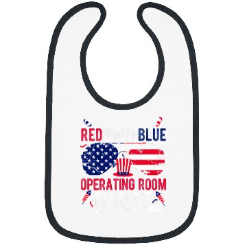 Discover RED WHITE BLUE OPERATING ROOM nurses Patriotic nurses Top Fan Bibs