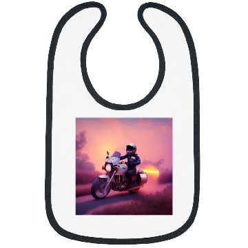 Discover Sunset Sunrise Pink Peach Sky Gradient Motorcycle Rider Road Bibs