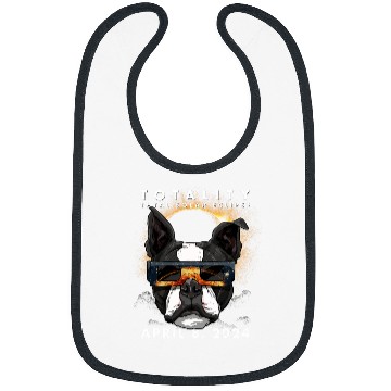 Discover Solar Eclipse   2024 Boston Terrier Dog Wearing Glasses Bibs