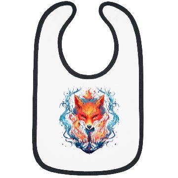 Discover Stylized fox and flame fox art fox graphics Bibs