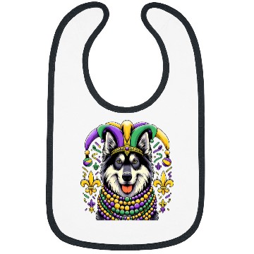 Discover Mardi Gras Norwegian Elkhound Dog Jester Bibs