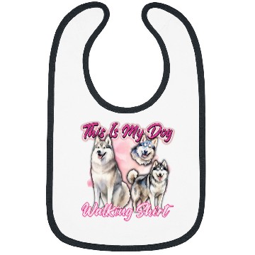 Discover This Is Dog Walking Husky Dogs Lovers Bibs