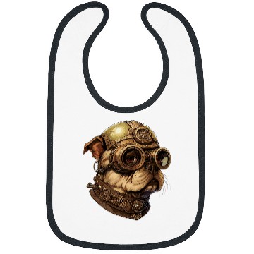 Discover Steampunk Pug 1 Bibs