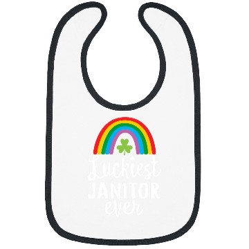 Discover Luckiest Janitor Ever St Patrick Day Shamrocks Bibs