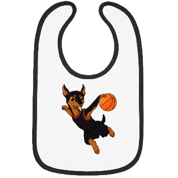 Discover Miniature Pinscher Basketball Funny Dog Athletic Bibs
