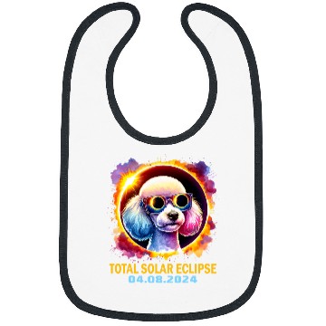 Discover Total Solar Eclipse 2024 Poodle Dog Eclipse Glasses Colorful Bibs
