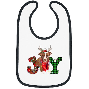 Discover Joy Christmas Lights Boston Terrier Dog Santa Hat Pajama Bibs