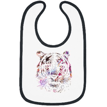 Discover Tiger Face Abstract Art Watercolor Bibs