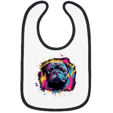 Discover Pug Colorful 7 Bibs