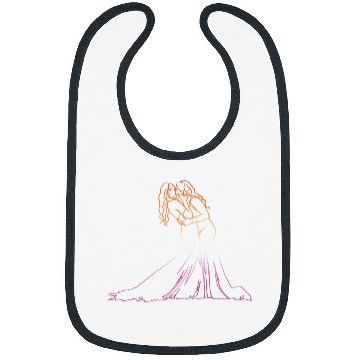 Discover Two Brides Oneline Art Lesbian Wedding Gay Marriage 1 Bibs
