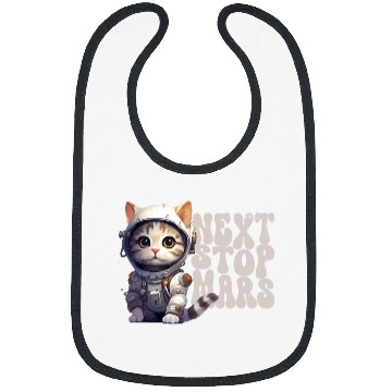 Discover Next Stop Mars Cute Astronaut Cat Bibs