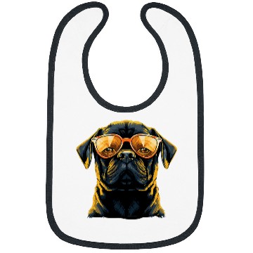 Discover Pug with Sunglasses 3 Bibs