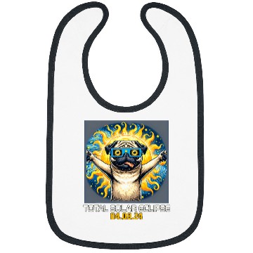 Discover Pug Dog Taking Selfie Solar Eclipse Bibs