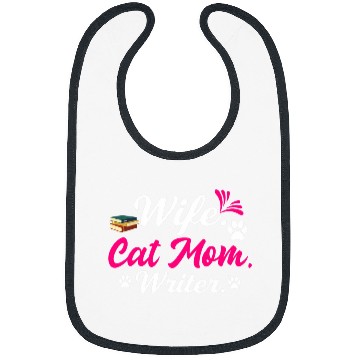 Discover Wife Cat Mom Writer Author Book Writing 2 Bibs