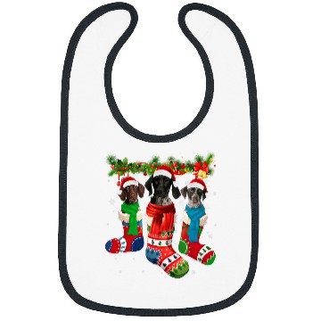 Discover Three German Shorthaired Pointers In Christmas Socks Bibs