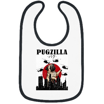 Discover Pug Funny Pug Owner Pugzilla Dog Lover Funny Bibs