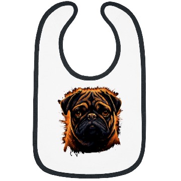 Discover Pug Colorful 8 Bibs