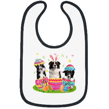 Discover Three Bunny Border Collie Inside Easter Egg Happy Easter Bibs