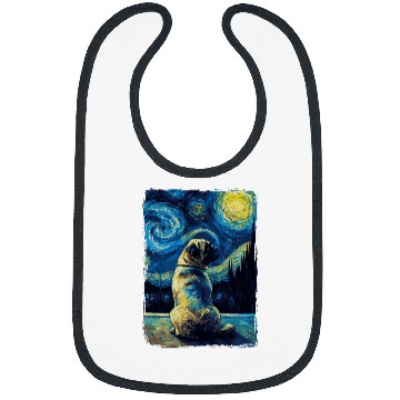 Discover Pug Starry Night 1 Bibs