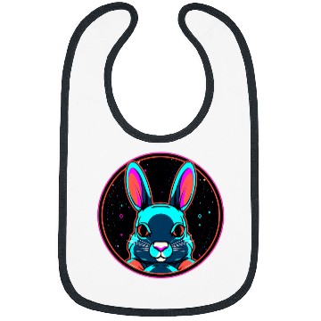 Discover Space Rabbit Astronaut Funny Galaxy Animals Bibs