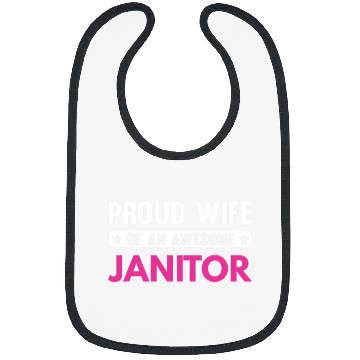 Discover Proud Wife Of An Awesome Janitor Bibs