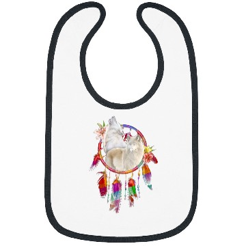 Discover wolfs Dreamcatcher Native American Feather Bibs