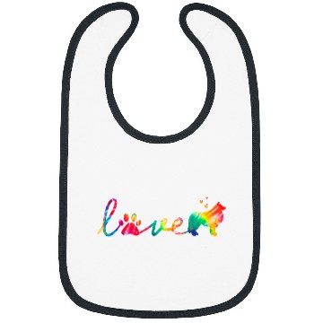 Discover Love Border Collie Tie Dye Paw Mom Dad Bibs