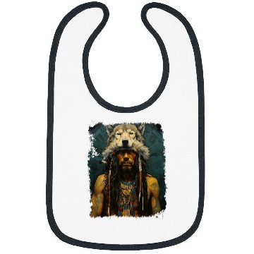 Discover wolfs Native American Man Bibs